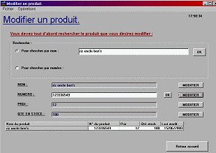 Modification d'un produit